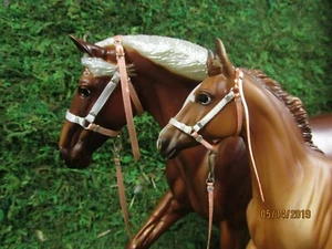 Jaapi CREAMCICLE mare & Foal halter set - fit Breyer traditional model horses - Picture 1 of 1