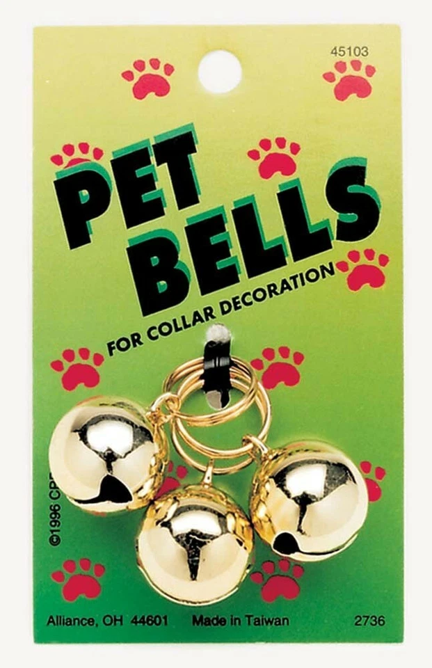 3 Round Collar Bells Gold Animal Finder Coastal Pet Track Accessory for Dog Cat