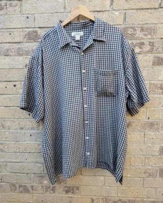 Vintage Natural Issue Black & White Men's Short Sleeve Button Shirt Size-3XLT - Image 1 of 4