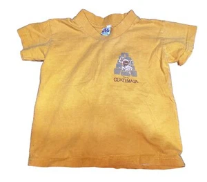 TIKAL Guatemala Short Sleeve Kids T-Shirt Vintage Monkey Aztec See Measurements - Picture 1 of 6