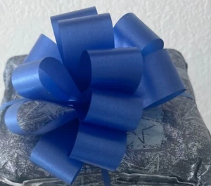 RIBBON BOWS, 150 PULL STRING BOWS, 3 COMMERCIAL REELS, BLUE, PINK & GREEN - Picture 1 of 5