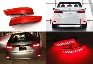Red Lens LED DRL Bumper Turn Signal Stop Brake Lights For 2014-16 Toyota Corolla - Picture 1 of 12