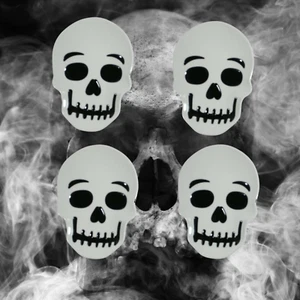 Halloween SKULL Shaped Melamine Appetizer Dessert Side Serving Plates Set of 4 - Picture 1 of 4