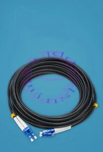 LC-LC UPC SM 9/125 Black Armored Fiber Cable Duplex Fiber Optic Patch Cord 40M - Afbeelding 1 van 1