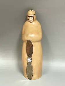 RARO Decantador de Botellas Aladin France Spirit Of St. Louis Art Deco Antiguo - Imagen 1 de 10