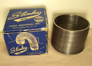 1947~SLINKY~ORIGINAL 1ST EDITION TOY BY JAMES IND. INC. w/ORIGINAL BLUE BOX~
