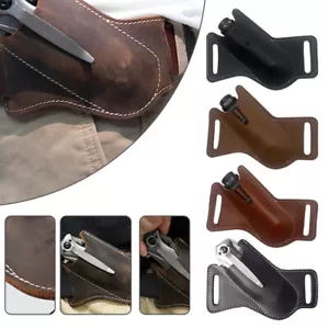 Leather Sheath Pouch Cover Case Belt Holder for Folding Tools Flashlight Outdoor - Imagen 1 de 17