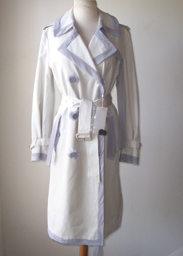 MAISON MARGIELA Trench cappotto doppiopetto MAISON MARTIN MARGIELA cotone pietra bordo grigio 38 6