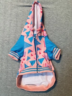 Fresh Pawz Dog Pet PinkRetro Rose Hoodie Kangaroo Pocket Stretch Medium NWOT - Image 1 of 4