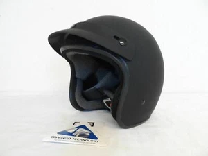 Black Brand Cheater 3/4 Open Face Motorcycle Helmet Small Size Matte Black - Picture 1 of 7