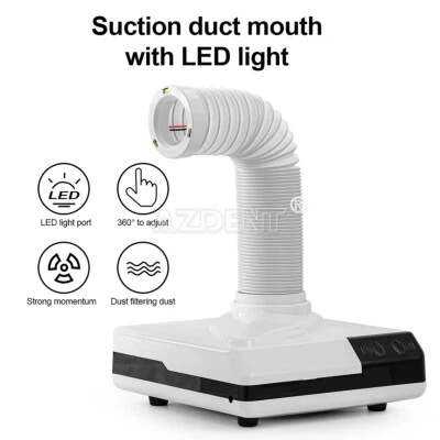 Máquina aspiradora colectora de polvo de escritorio de laboratorio dental de uñas portátil LED de 65 W Foto 1 de 4