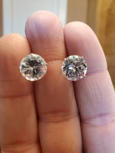 Earrings Cubic Zirconia 925 Sterling Silver - Picture 1 of 8