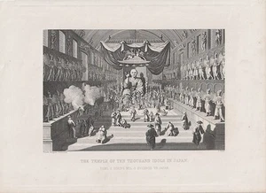 JAPAN ANTIQUE ENGRAVING / Temple Of Ten Thousand Idols In Japan Caption title - Picture 1 of 1