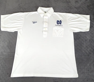 Notre Dame борьбы ирландский рубашка-поло винтажный Reebok карман белый мужчин средний - Изображение 1 из 4
