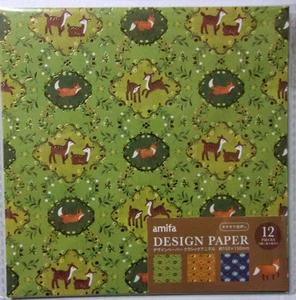 amifa Classic Animal 3 Design Origami Paper Japan 12 Sheets Fox Deer - Picture 1 of 3