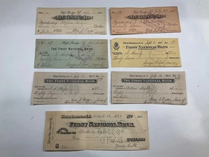 Lotto assegni vintage Clinton, NJ The Clinton Bank anni 30-40 più anni 60 AD. - Foto 1 di 9