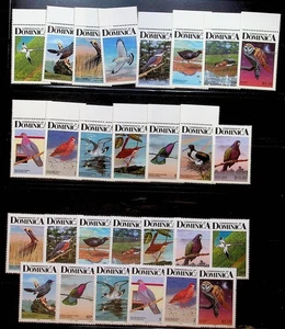 DOMINICA Sc 989-1003+989a-1003a NH EDICIÓN DE 1987-89 - AMBAS IMPRESIONES -AVES- (WS25) - Imagen 1 de 1