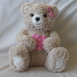 Shabby Chic Foam Filled Teddy Bear Plush Hardened 11 " Decorative Centerpiece - Picture 1 of 6