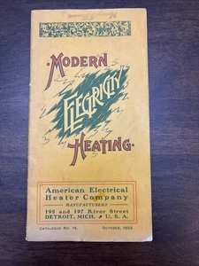 1902 American Electrical Company Modern Electricity Heating Catalog Detroit MI - Foto 1 di 11