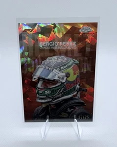 F1 Topps Chrome Sapphire 2024 Sergio Perez 23/25 Orange Helmet Collection - Picture 1 of 2