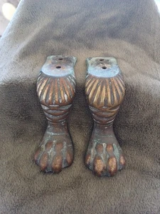 Antique, 2 Lions Feet,Great Patina,Solid Brass.For Furniture Or Restoration - Picture 1 of 14