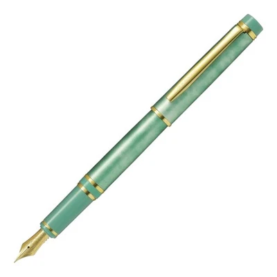 Pilot Granse Marble Green Fountain Pen 14K F Nib New - Image 1 of 2