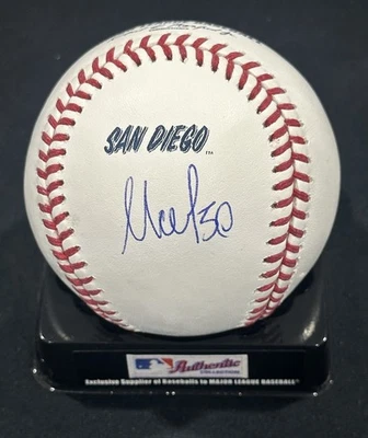Adrian Morejon Signed Padres City Connect Baseball Autographed Auto ~ PSA COA - Image 1 of 2