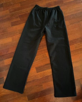 JERZEES NUBLEND BLACK COTTON FLEECE STRAIGHT LEG SWEAT PANTS - MEDIUM / M - Image 1 of 4