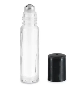 24 NEW ROLL-ON GLASS BOTTLES SPECIMEN PERFUME ESSENTIAL OILS EXTRACTS 1/3oz FDA - Picture 1 of 7