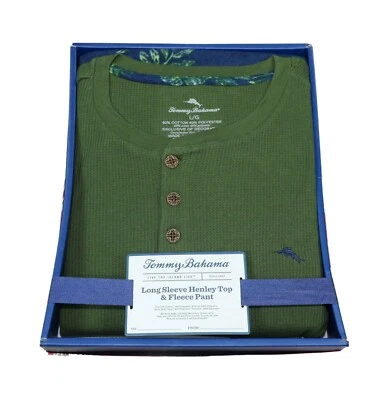 Tommy Bahama Henley Top Estampado Botánico Para Hombre 2 Piezas Pijama Conjunto de Regalo Nuevo con Etiquetas Foto 1 de 2