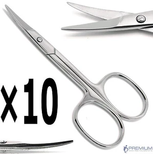 10× Professional Nail Cuticle Curved Scissor Manicure Pedicure Beauty Tools - Picture 1 of 5