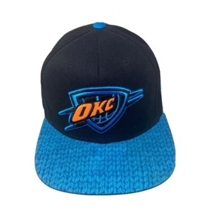 Adidas Hat NBA Oklahoma City Thunder Adult Snapback Cap Black Blue OKC Logo New - Picture 1 of 12