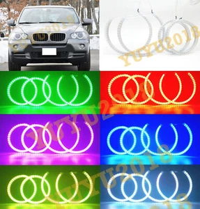RGB halo ring for BMW X5 E70 07-13 Xenon Headlight DRL flash bluetooth APP lamp - Picture 1 of 14