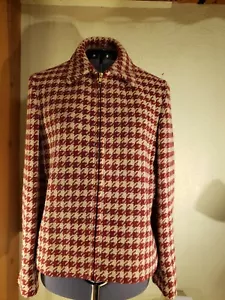 Giacca vintage donna Jones New York Septerates taglia 12 pied de poule foderata con zip - Foto 1 di 8