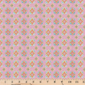 Waltz of Whimsey Pixie Pink Geo Fabric By the Half Yard - Picture 1 of 1