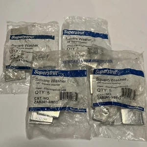 Lot Of 19 Superstrut Square Strut Washers Silver Galvanized 3/8" ZAB241-3/8EG - Picture 1 of 9