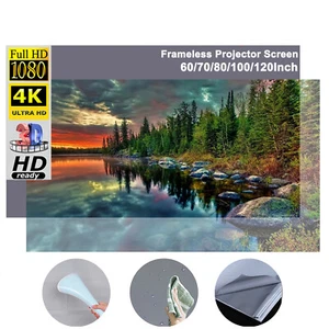 HD Projector Screen 16:9 Frameless Video Projection Screen Wall Mounted NEW V2W8 - Picture 1 of 15