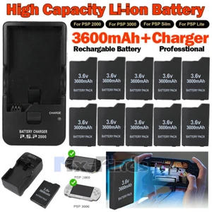 3600mAh 3.6V Rechargeable Battery+Charger For Sony PSP Slim 2001 3001 2000/3000 - Picture 1 of 29