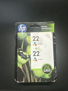 sealed NEW GENUINE HP 22 Tri-Color Ink Twin Pack CC580FN exp 10/2016 - Picture 1 of 6