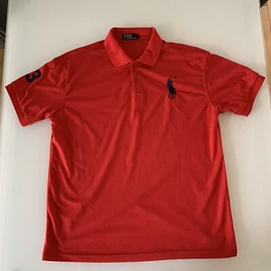 Polo Ralph Lauren Big Pony Number 3 Red Short Sleeve Polo Shirt Sleeve Mens L/XL - Picture 1 of 9