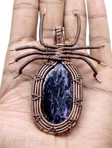 Wire Wrapped Charoite Gemstone Handmade Jewelry Wire Pendant Size-2.10 - Picture 1 of 1