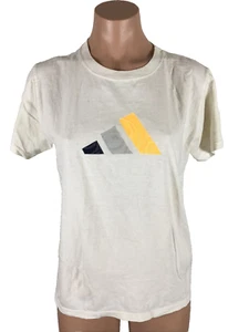 Vintage 90s Youth Adidas Shirt 3 Stripes Puffy Logo Size Youth M Neon White - Picture 1 of 8