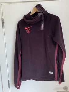 Nike FC Football Drill Training Top Mens Size S Maroon Fleece 1/4 Zip AT6105-659 - Picture 1 of 10