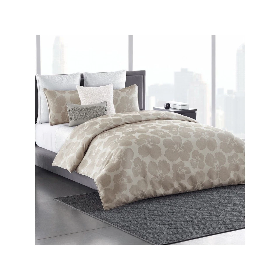 Juego de edredón Simply Vera Vera Wang Impresiones florales 3 piezas - Queen Foto 1 de 4