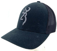 Browning Flexfit Embroidered Mesh Structured Baseball Cap Hat Black L/XL