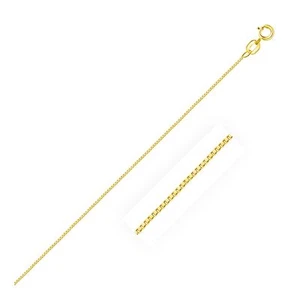 10k Yellow Gold Classic Box Chain 0.6mm Width 16"-24" Inch Length Necklace - Picture 1 of 3