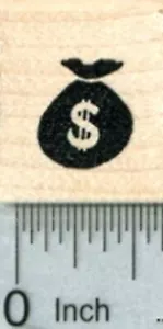 Pequeña bolsa de dinero estampilla de goma, día de pago de 1/2 pulgada, serie de calendario A31123 WM - Imagen 1 de 1