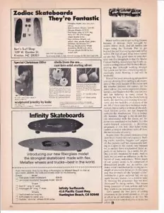 1974 Infinity Skateboards Print-Ad/ Huntington Beach CA - Picture 1 of 1