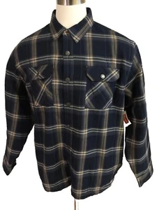 NWD Wrangler Shirt Jacket XL Blue Plaid Sherpa Lined Fleece 4 Pocket Men - Picture 1 of 13