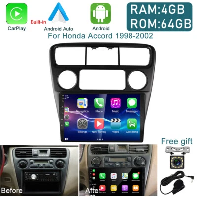 4+64GB Android 13 Car Radio GPS Navi Stereo CarPlay For Honda Accord 1998-2003 - Image 1 of 4